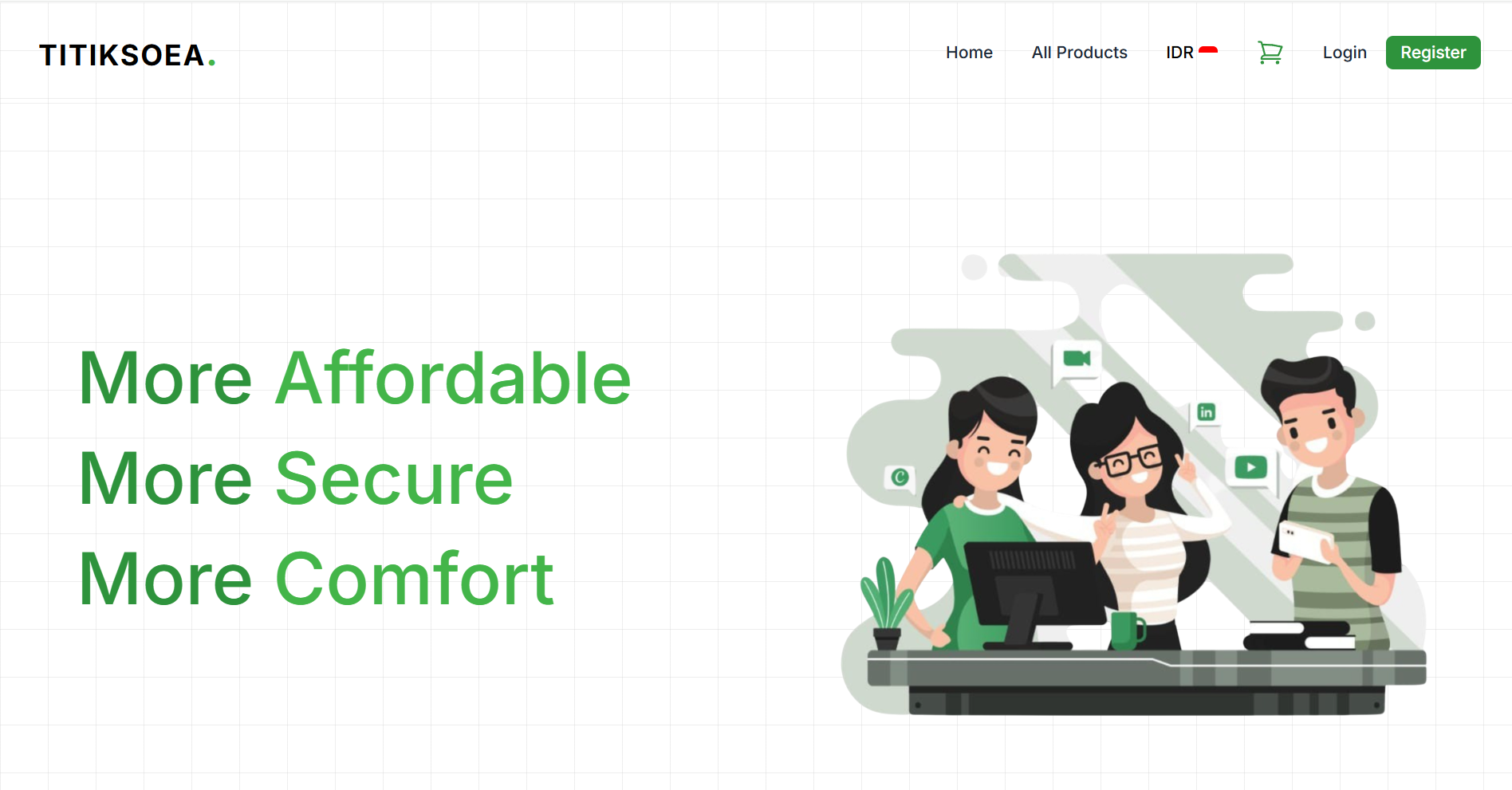 Titiksoea - Toko Online portfolio project by Iniwebsitemu