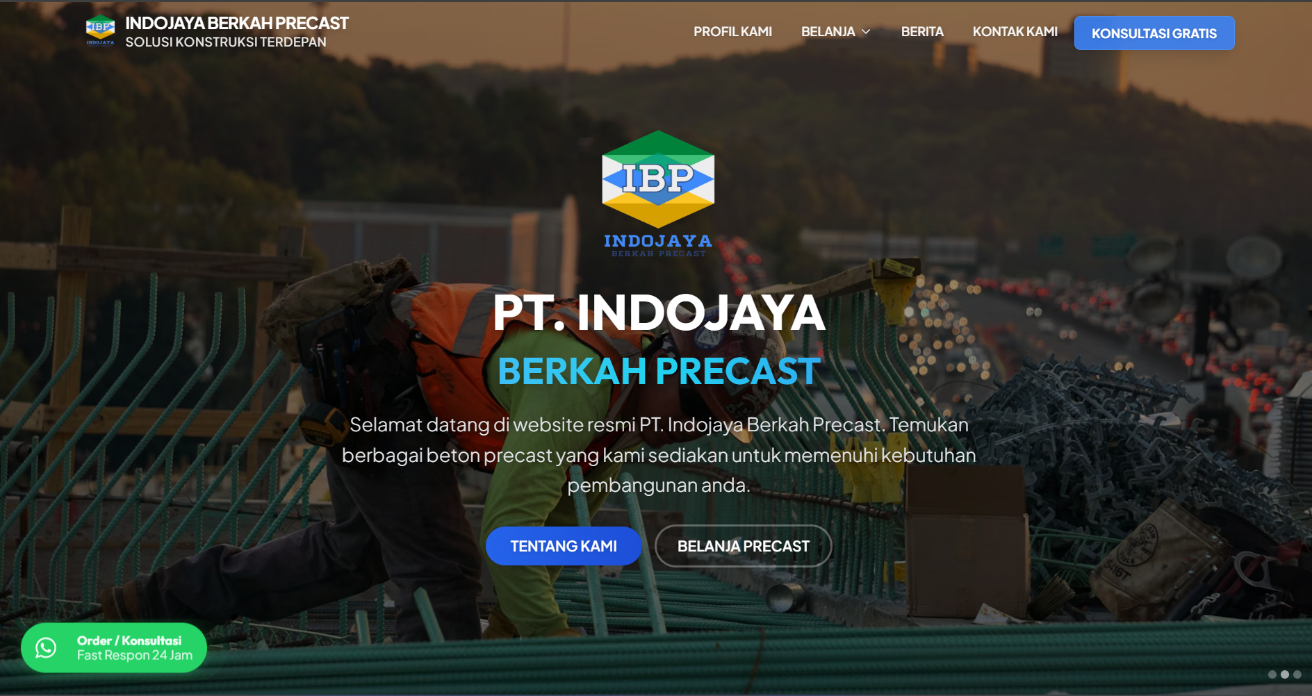 INDOJAYA BERKAH PRECAST - Company Profile portfolio project by Iniwebsitemu