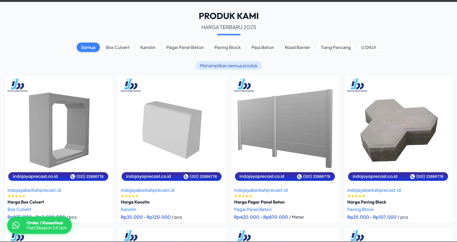 INDOJAYA BERKAH PRECAST - Screenshot 2 showing Company Profile project features
